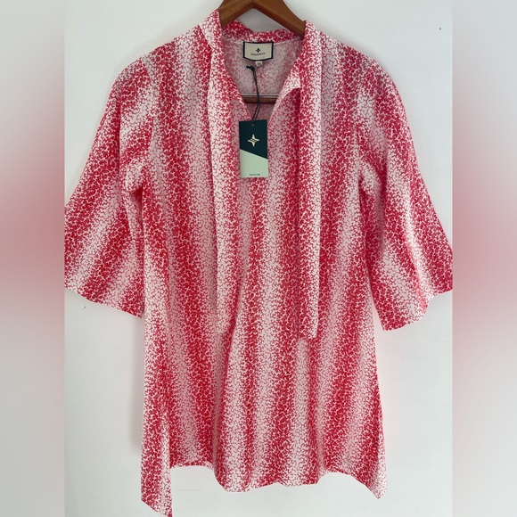 NWT Tuckernuck Speckled Coral Poplin Marseille Caftan Woman’s XS - Picture 7 of 14
